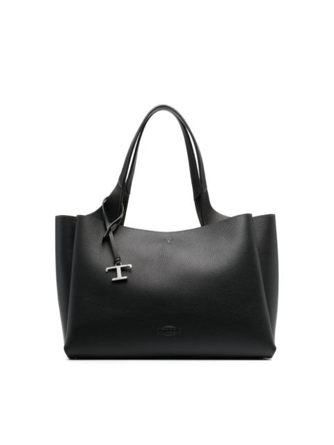 Medium leather shopping bag