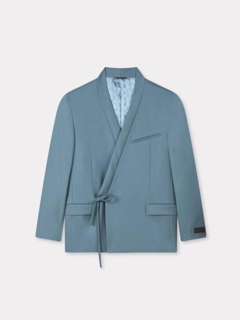 Double breasted kimono jacket in virgin wool