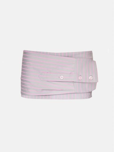LIBERTY SKIRT GREY/PINK PINSTRIPE