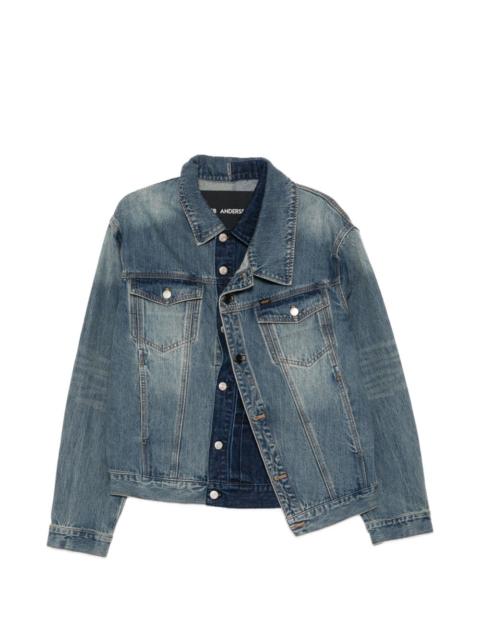 asymmetric layered denim jacket