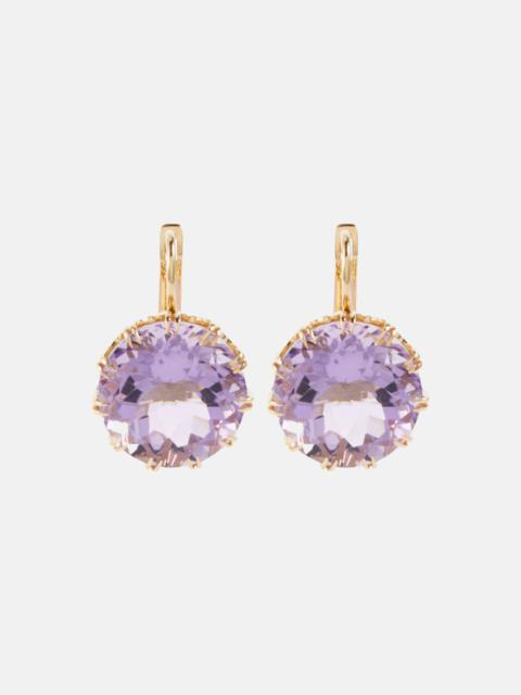 18kt gold earrings with amethysts