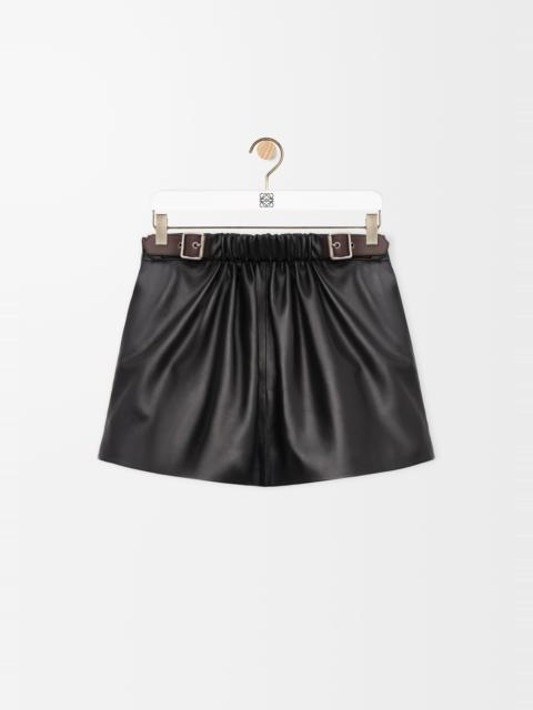 Belted skirt in nappa lambskin