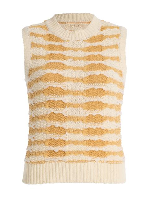 Patrizia Striped Knit Top white