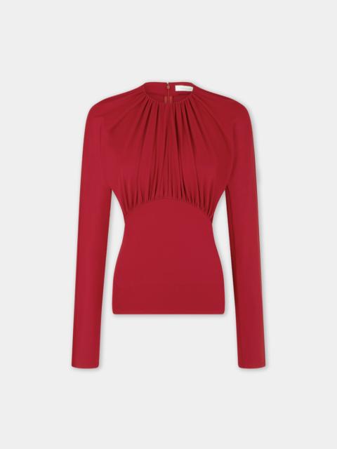 JERSEY TOP WITH RUCHED DETAILS