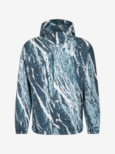Marble-Print Bomber Jacket