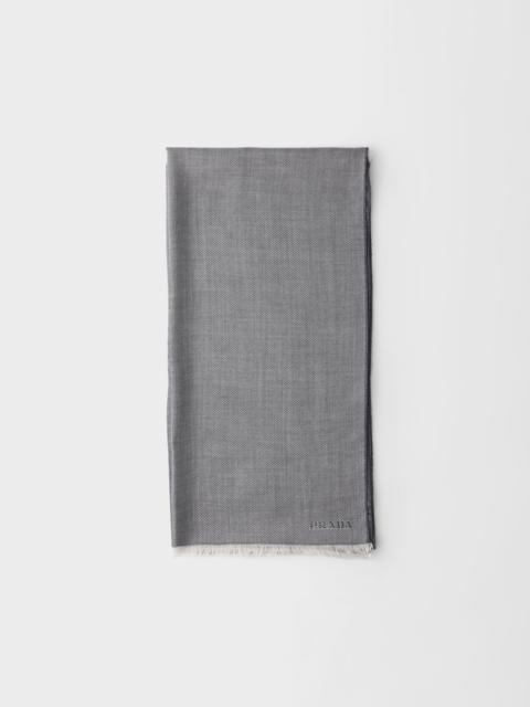 Cashmere, wool and silk scarf