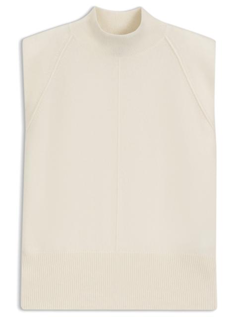 SLEEVELESS KNITTED TOP IN CASHMERE WITH SHOULDER PATCHES