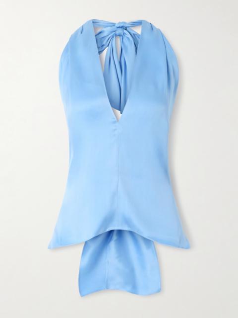 Silk-satin Halterneck Top