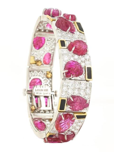 Ruby Diamond Black Couture Leaf Bracelet