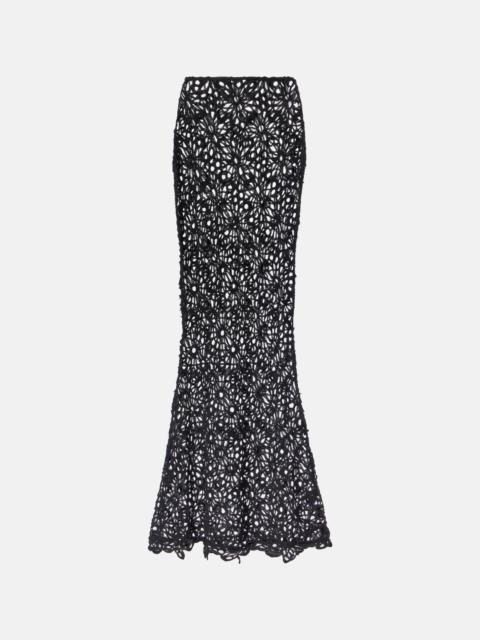 Obie cotton-blend crochet maxi skirt