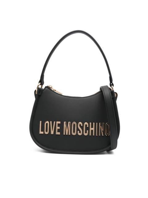 logo-plaque curved shoulder bag
