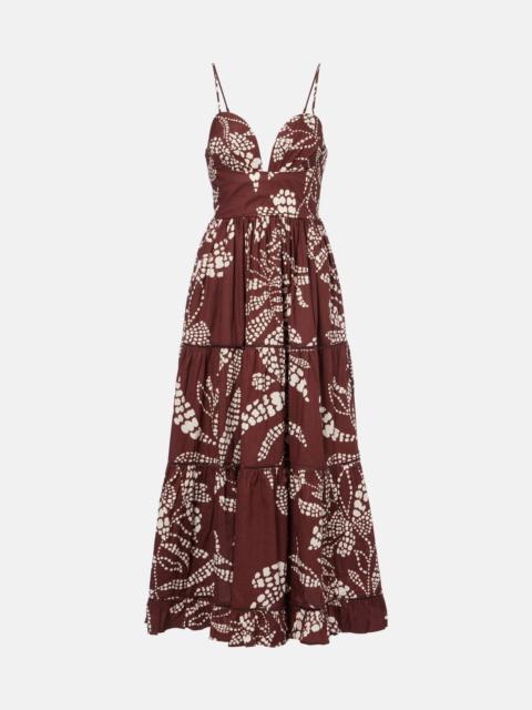 Milena printed tiered maxi dress