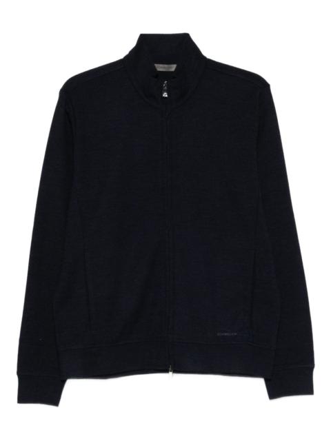 zip-front knitted cardigan