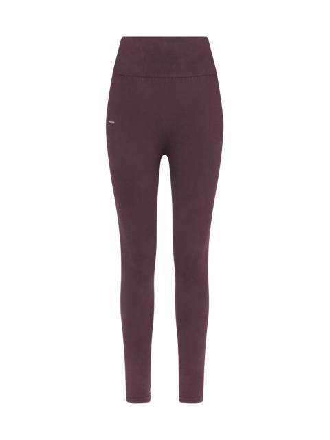 Womens Cotton-Stretch Leggings - Chestnut Maroon