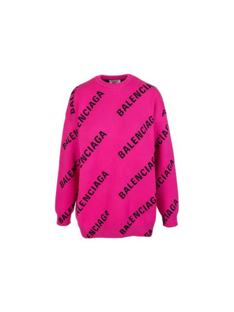 Women's Allover Logo Sweater in Purple