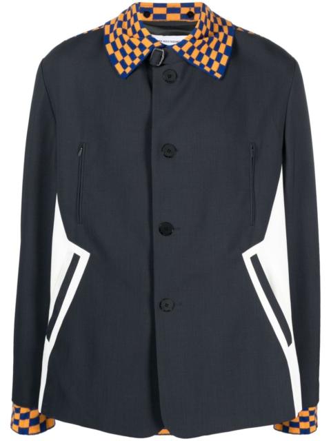 Kiko Kostadinov check-pattern panelled shirt jacket | REVERSIBLE