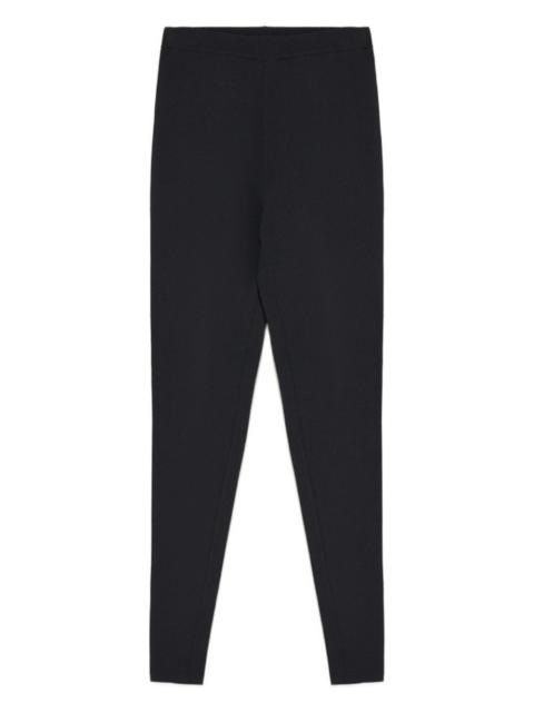 elasticated ribbed-knit leggings