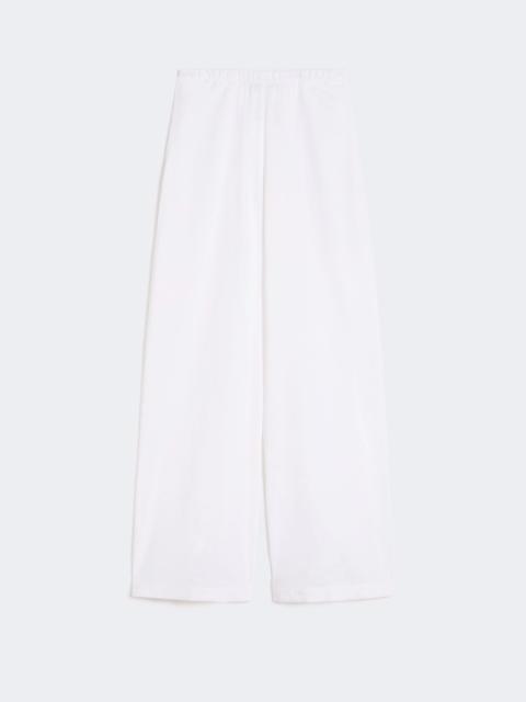 Linen and viscose canvas trousers - OPTICAL WHITE