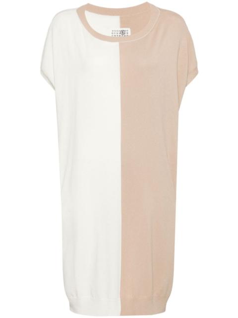 two-tone knitted dress