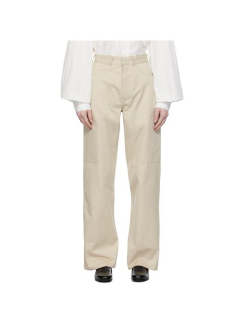 Beige Patch Pocket Trousers