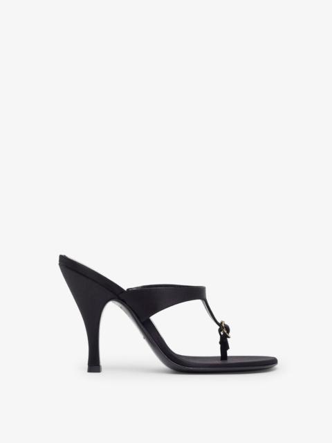 Kiss and Tell 100 black satin mule sandals