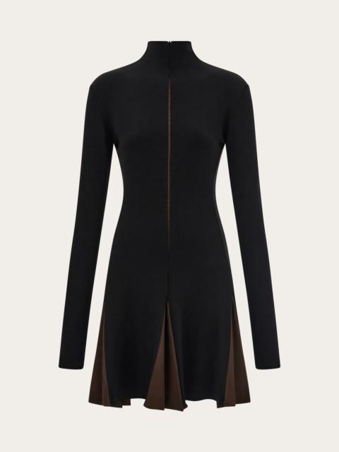 Dress with contrasting inserts