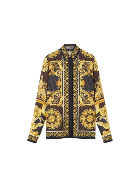 Fendi Fendace Baroque Silk Shirt Gold