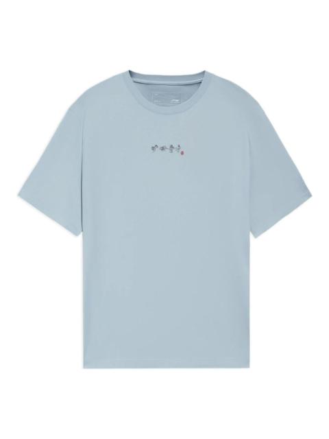 Li-Ning Casual Graphic Printed Tee 'Blue' AHSS371-6