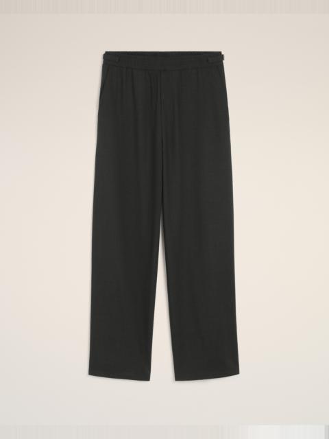 BLACK WOOL ELASTICATED TROUSERS