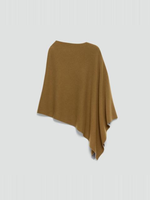 Reversible Draped Poncho in Felted Wool-Cashmere