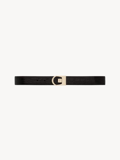 REVERSIBLE BELT IN CROCODILE-EMBOSSED LEATHER