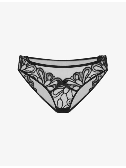 Nelle Embroidered Mesh Briefs