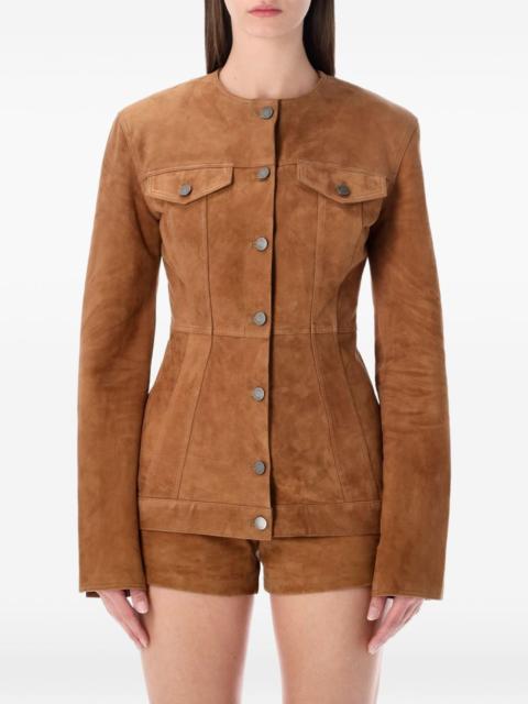 buttoned suede jacket