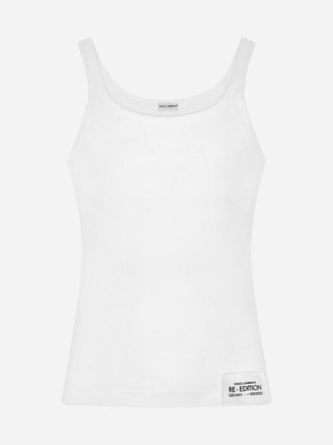 Fine-rib cotton singlet