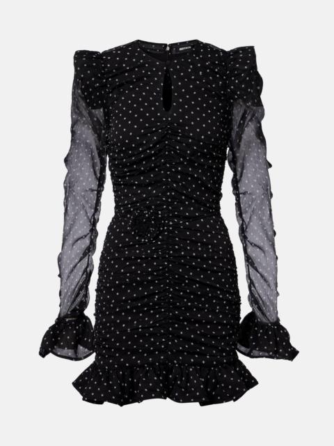 Torana polka-dot ruched minidress