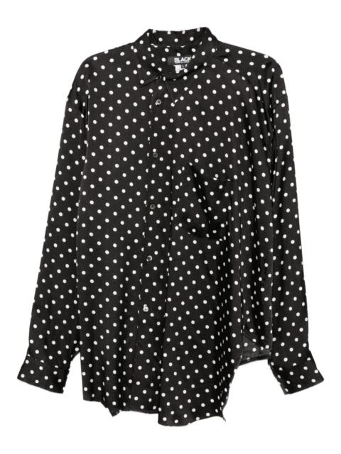 polka-dot asymmetric shirt