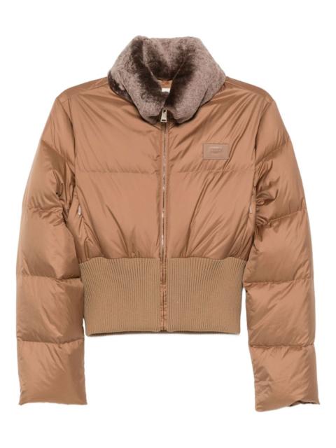 shearling-collar padded jacket