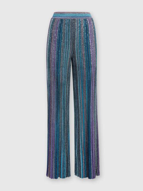 Ribbed trousers with sequins