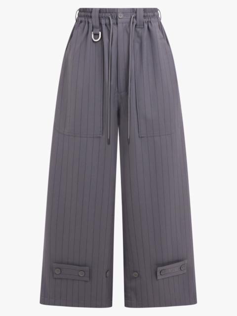 PINSTRIPE SPORT UNIFORM WIDE-LEG TROUSER | GRANIT/BLACK