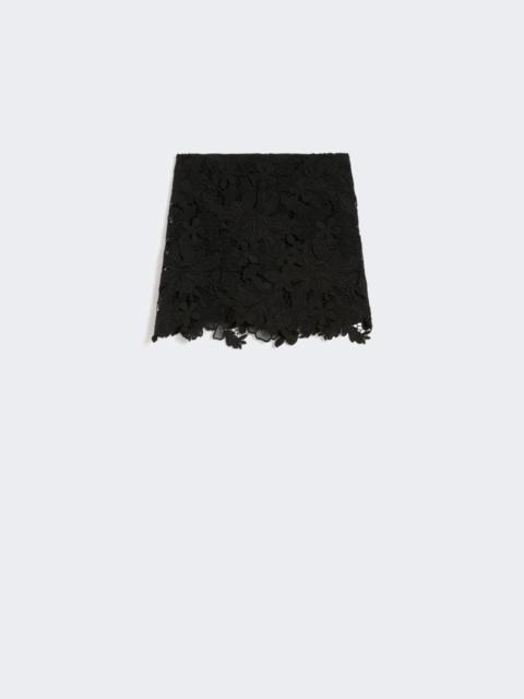Floral macramé skirt - black