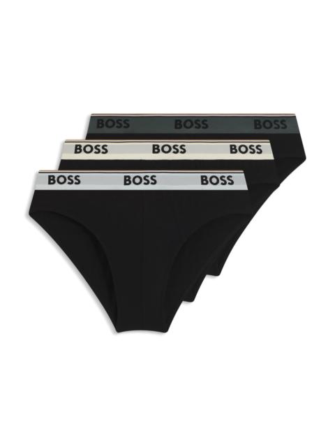 THREE-PACK OF STRETCH-COTTON BRIEFS WITH LOGO WAISTBANDS