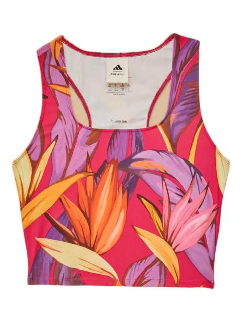 floral-print tank top