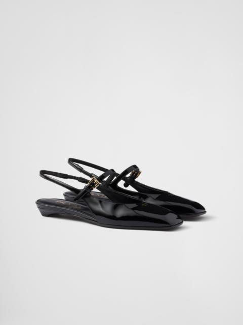 Patent leather slingback ballerinas