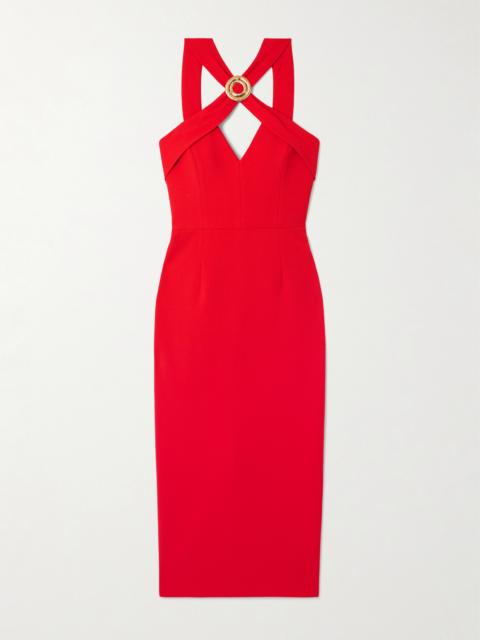 Cameron Embellished Crepe Midi Dress