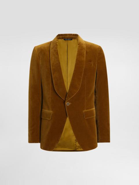 Velvet single-breasted jacket