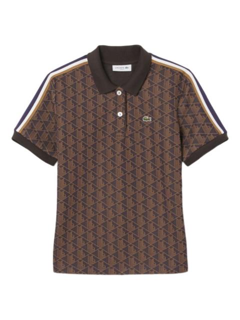 geometric-pattern polo top