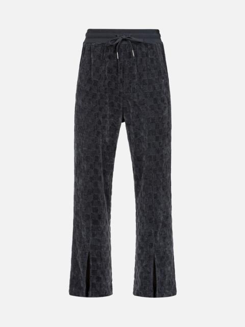 CONCAVE CHECK PATTERN KAMON EMBROIDERY STRAIGHT FIT SWEATPANTS