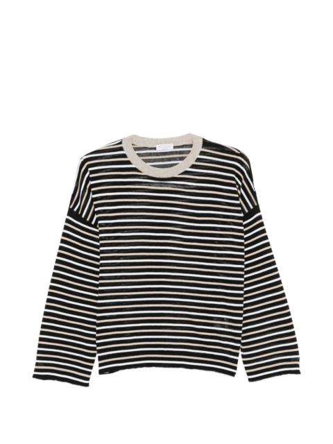 striped crew-neck top