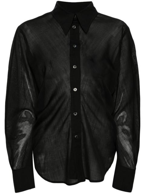 semi-sheer wool blend shirt
