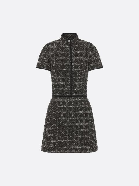 Short Macrocannage Flared Dress